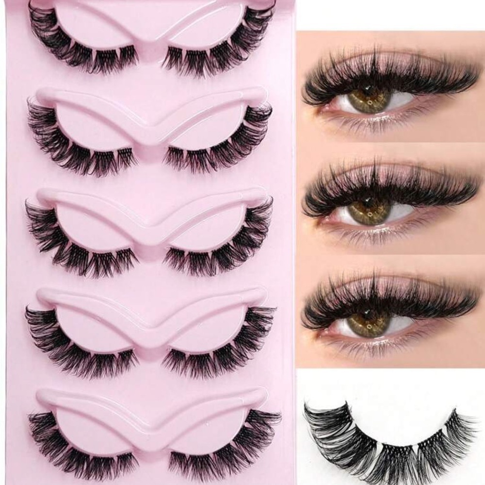 NEW 5 Pairs False Eyelashes 3D Fluffy Natural Lashes Suitable For Daily Wear